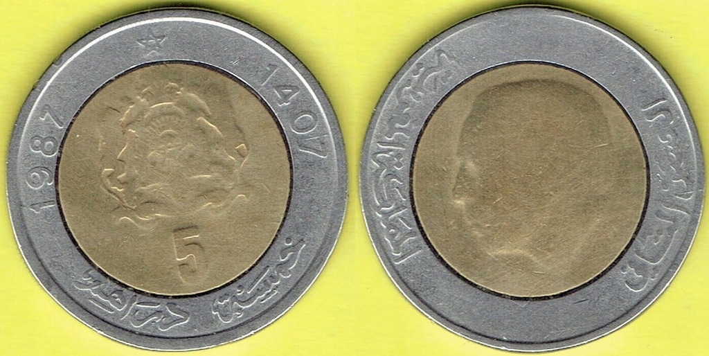 Maroko 5 Dirham 1987 r.