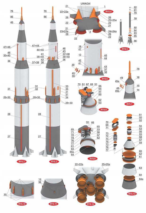 Купить Лунная ракета SM02 Сатурн-В, картонная модель: отзывы, фото, характеристики в интерне-магазине Aredi.ru