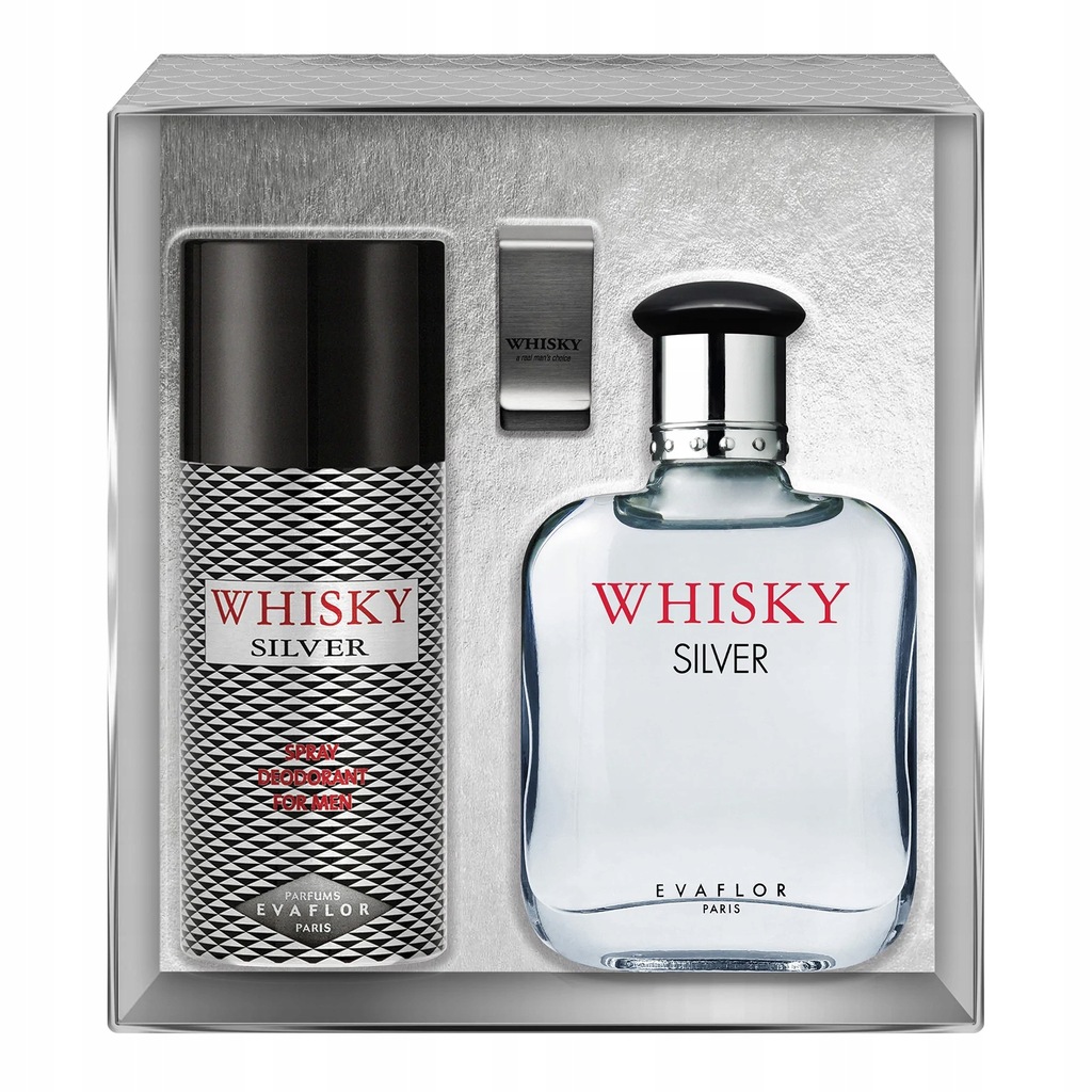 Whisky SILVER 100ml EDT+150ml DEO + KLIPS Evaflor