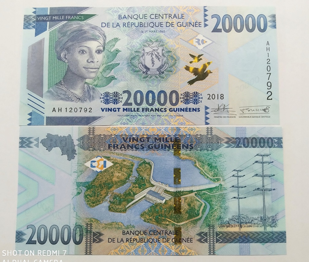 GWINEA, 20000 FRANCS 2018 UNC