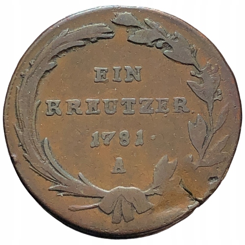 49330. Austria, 1 krajcar 1781 r, A, (8,28g/23mm)