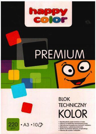 HappyColor blok techniczny A3 220g 10k kolorowy