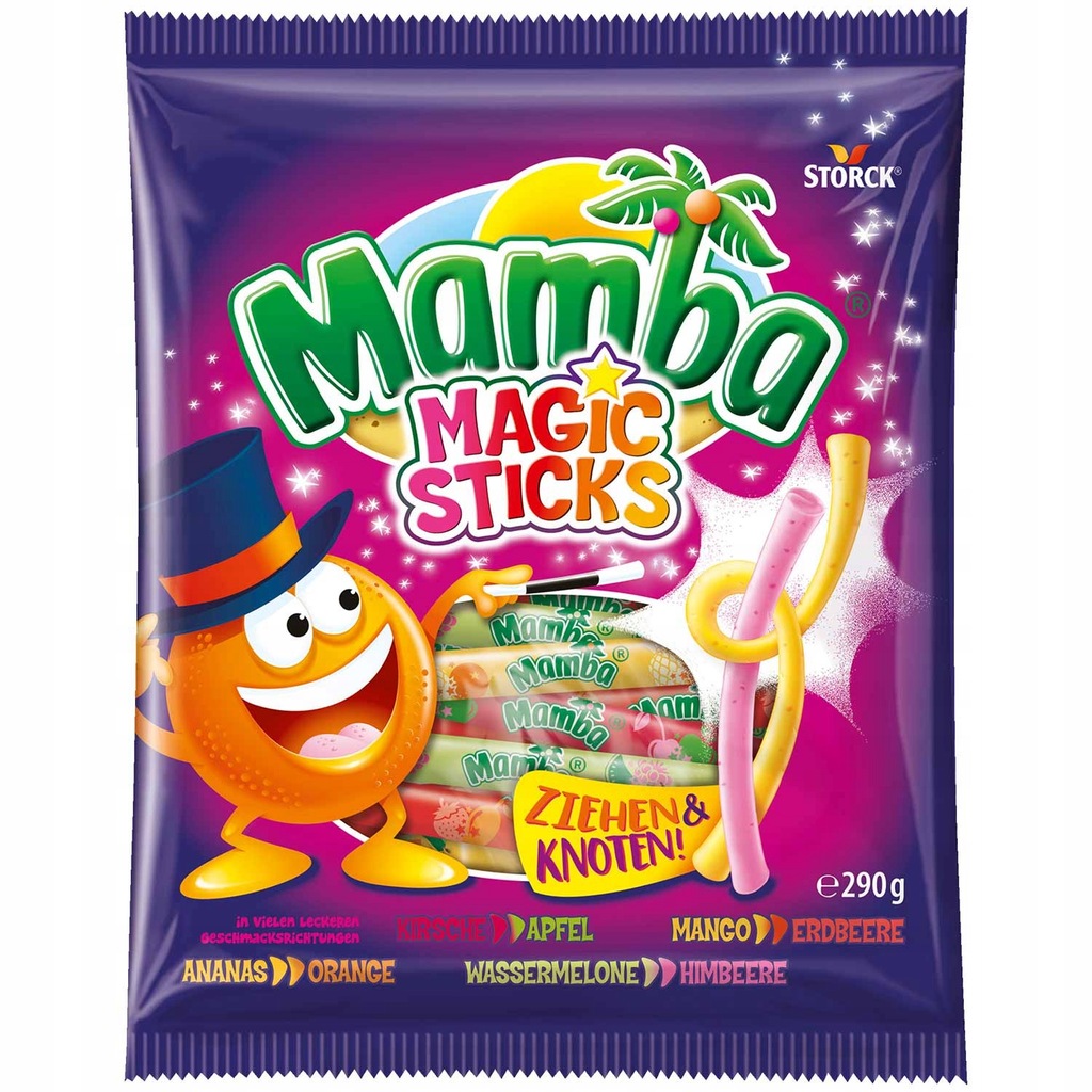 MAMBA MAGIC STICKS OWOCOWE GUMY ROZPUSZCZALNE 290g