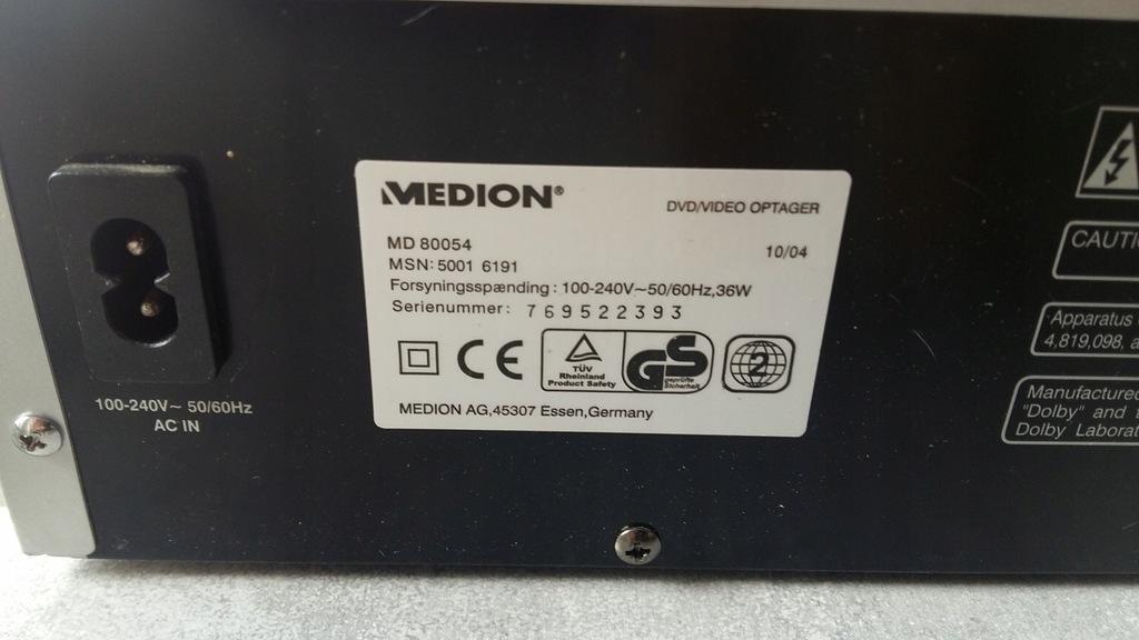 Купить DVD-рекордер MEDION MD 80054 VHS: отзывы, фото, характеристики в интерне-магазине Aredi.ru