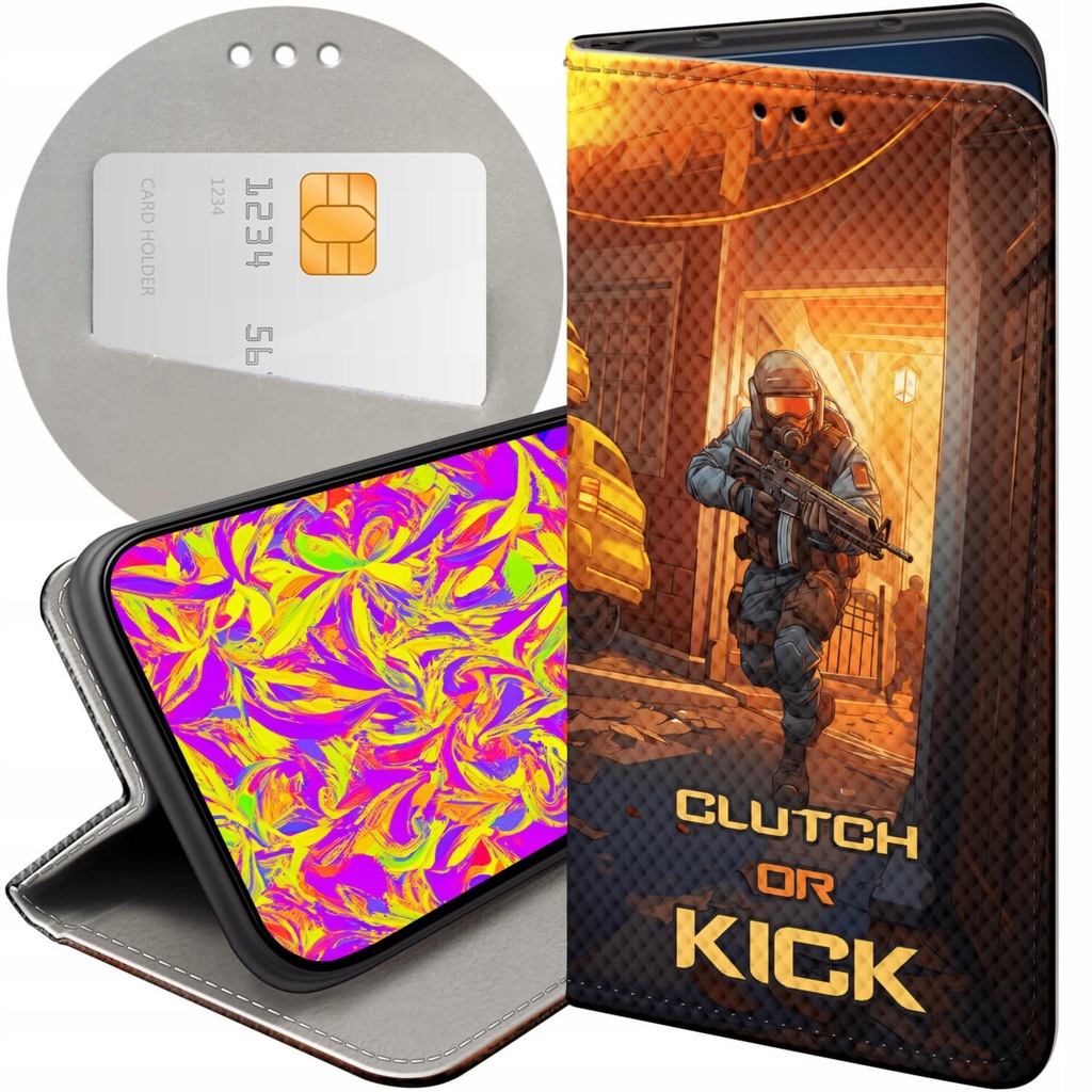 ETUI Z KLAPKĄ DO MOTOROLA ONE VISION / P40 WZORY CS GO COUNTER-STRIKE CASE