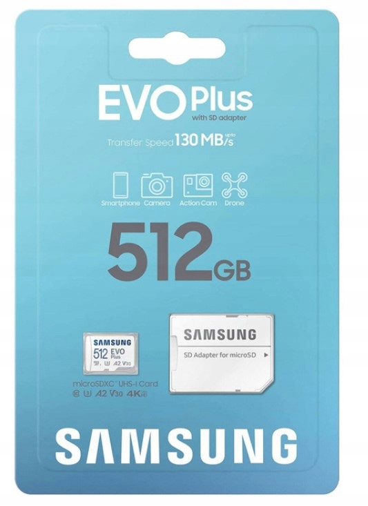KARTA PAMIĘCI SAMSUNG EVO+ 512GB micro SD 130MB/s