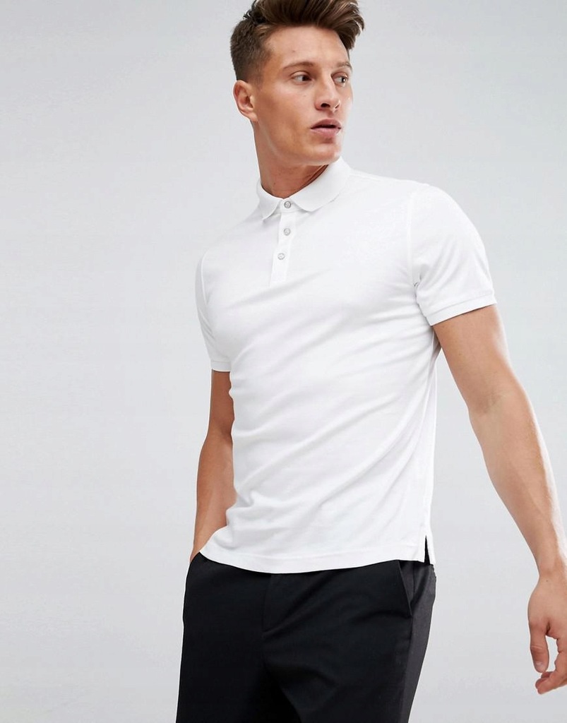 B1W508*CALVIN KLEIN POLO BIAŁE KLASYCZNE M P01