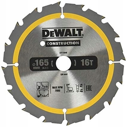 DEWALT PIŁA TARCZ.165x20mmx24z