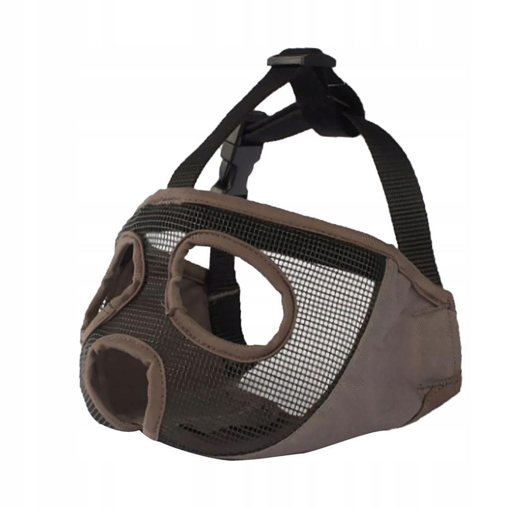 Dog Mesh Muzzle For Pugs And Other Flat Face Faced Short Gray XL