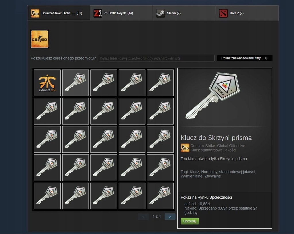 CS:GO KLUCZ DO SKRZYNKI KEY PRISMA COUNTER STRIKE