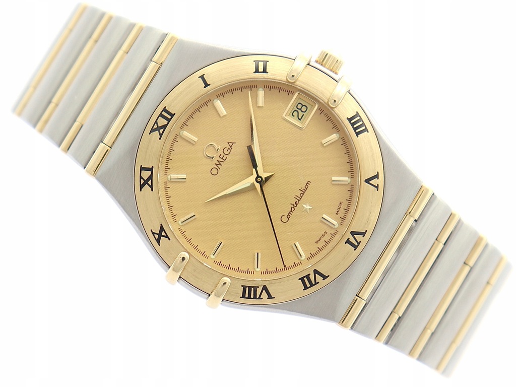 MĘSKA OMEGA CONSTELLATION DATA 34MM STAL 18K ZŁOTO