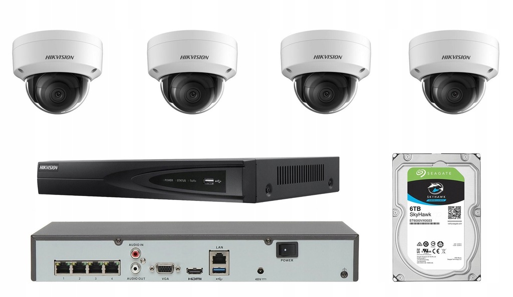 DS-2CD2135FWD-I MONITORING NA 4 KAMERY IP 3MPIX IR