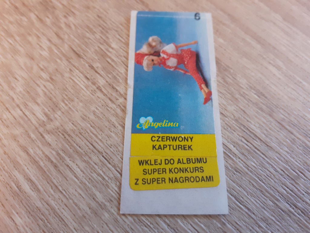 Naklejka z gumy Angelina nr 6, Polska, Lata 90
