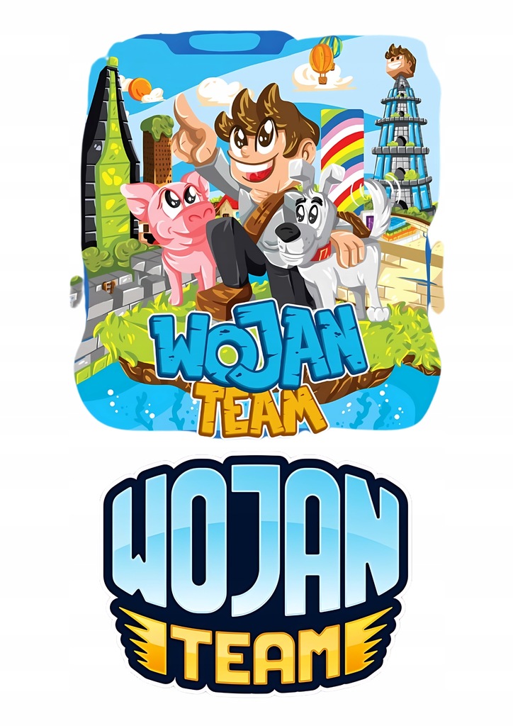 Wydruk Cukrowy A4 na tort WOJAN TEAM MINECRAFT YOUTUBE