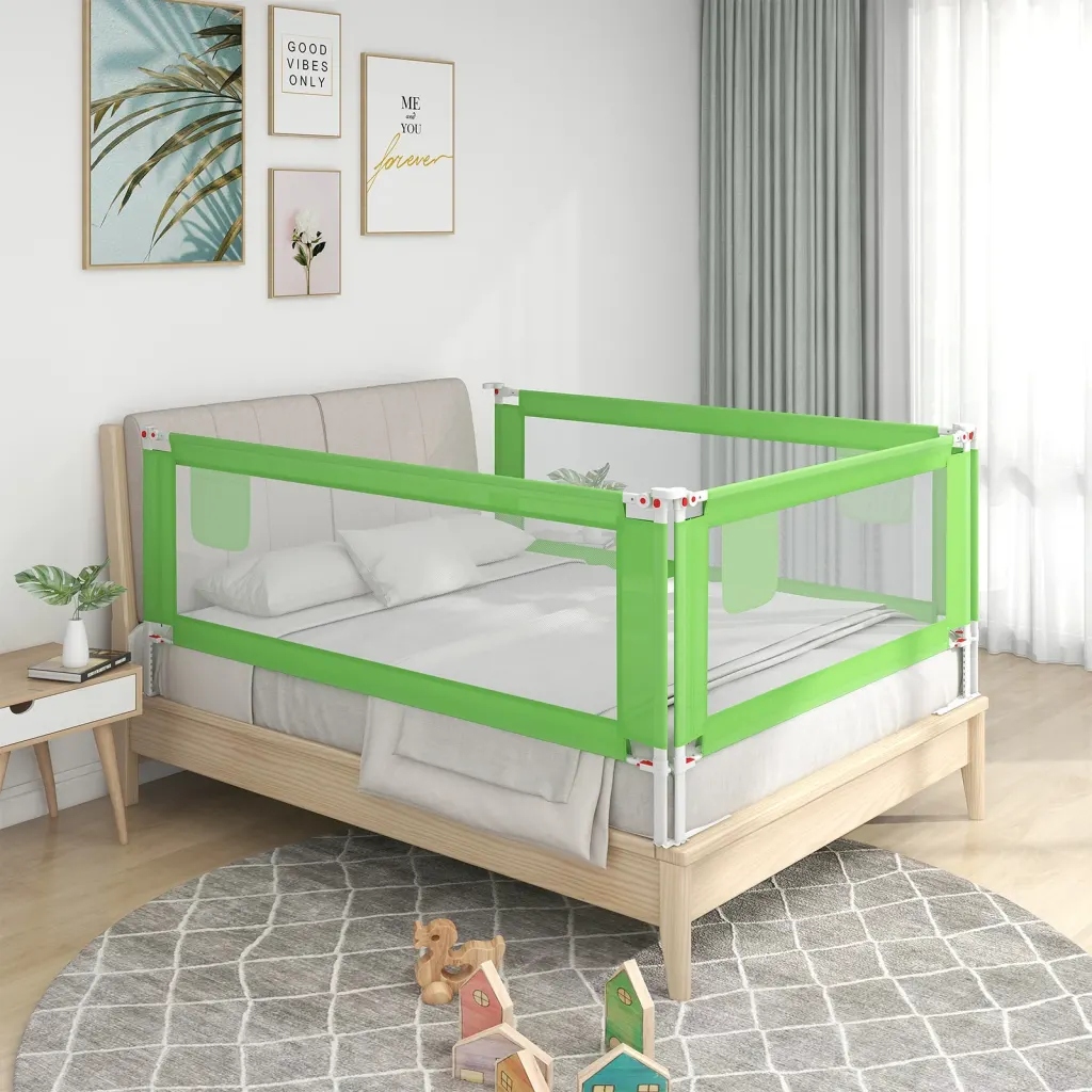 Barierka do łóżeczka dziecięcego, zielona, 160x25