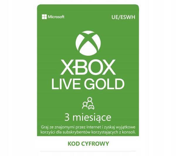 Xbox Live Gold 3 miesięczna subskrypcja