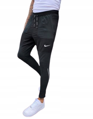 NIKE RUNNING SPODNIE CZARNE LOGO MĘSKIE M ASA