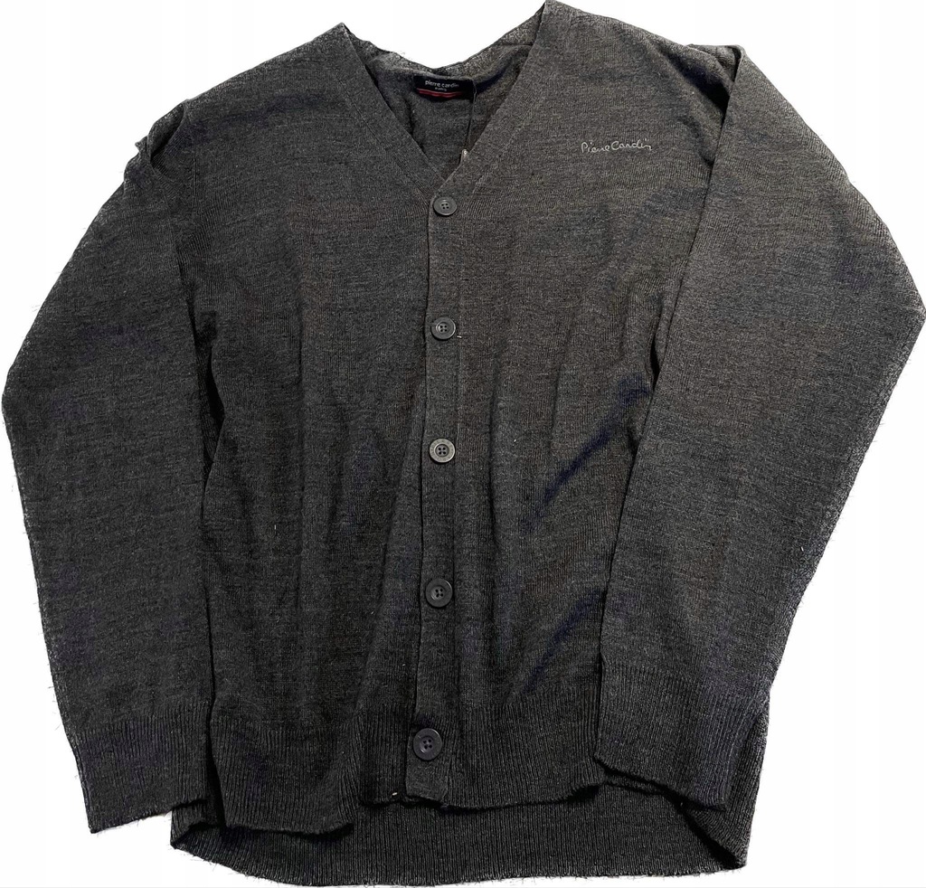 Sweter marki PIERRE CARDIN SZARY GUZIKI p28 XL