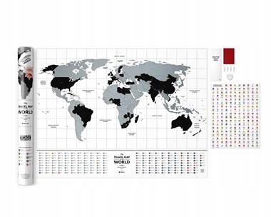 Mapa zdrapka flagii Świata 1DEA.me