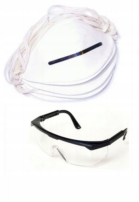 Zestaw Ochronny Oczu oraz Dróg Oddechowych Beast (Maseczki 10szt+Okulary)