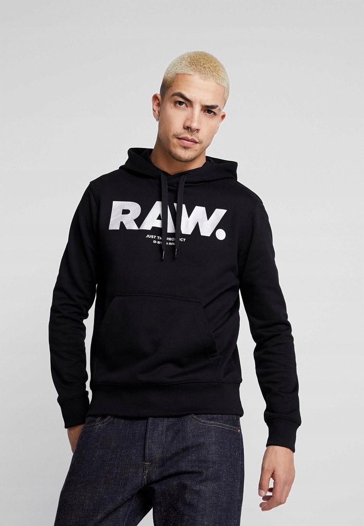 H3C202*G-STAR RAW BLUZA MĘSKA CZARNA LOGO XXS S01