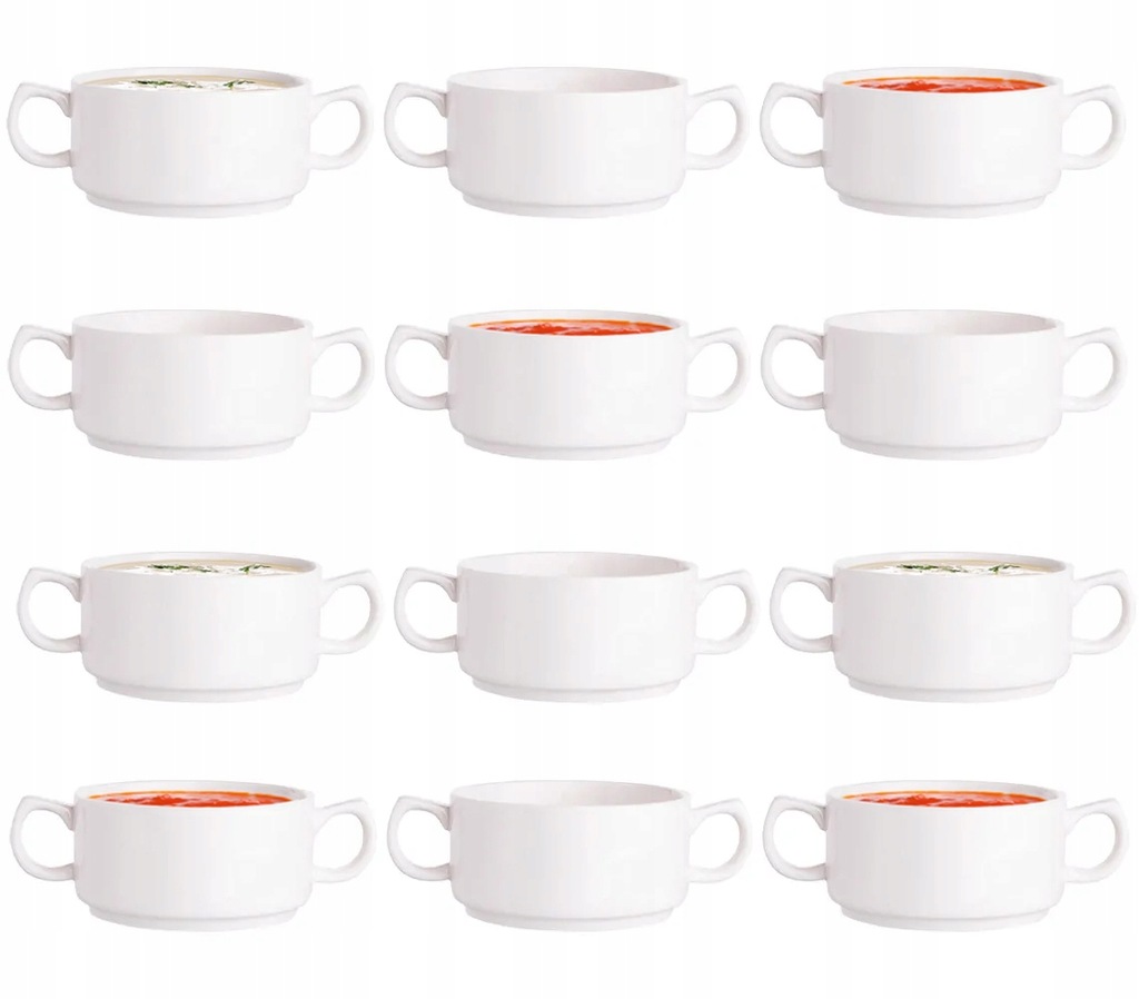Miski do zupy barszczu Bulionówki Altom Design Regular 280 ml Zestaw 12 szt