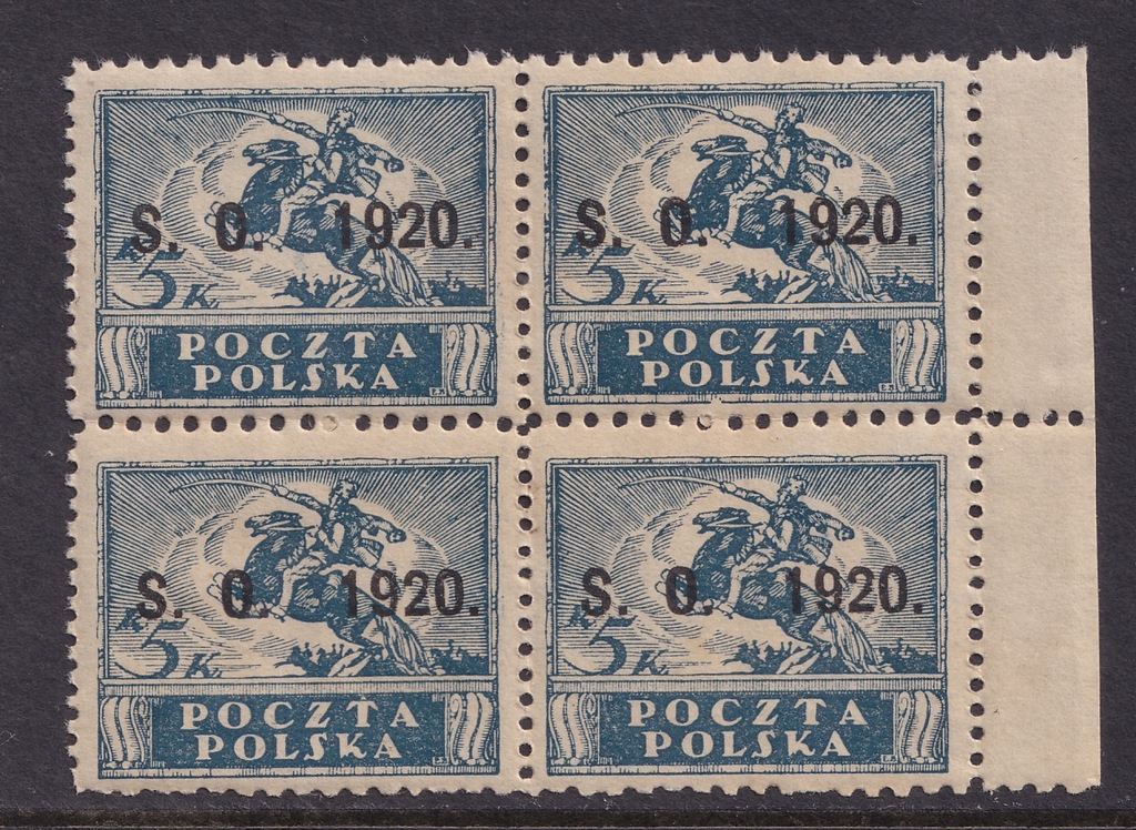 ŚLĄSK CIESZYŃSKI (Polska) ** Fi 10 I - CZWÓRKA Z MARGINESEM