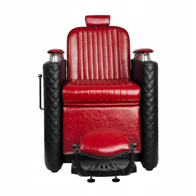Gabbiano fotel barberski Bernardo czarno - czerwon