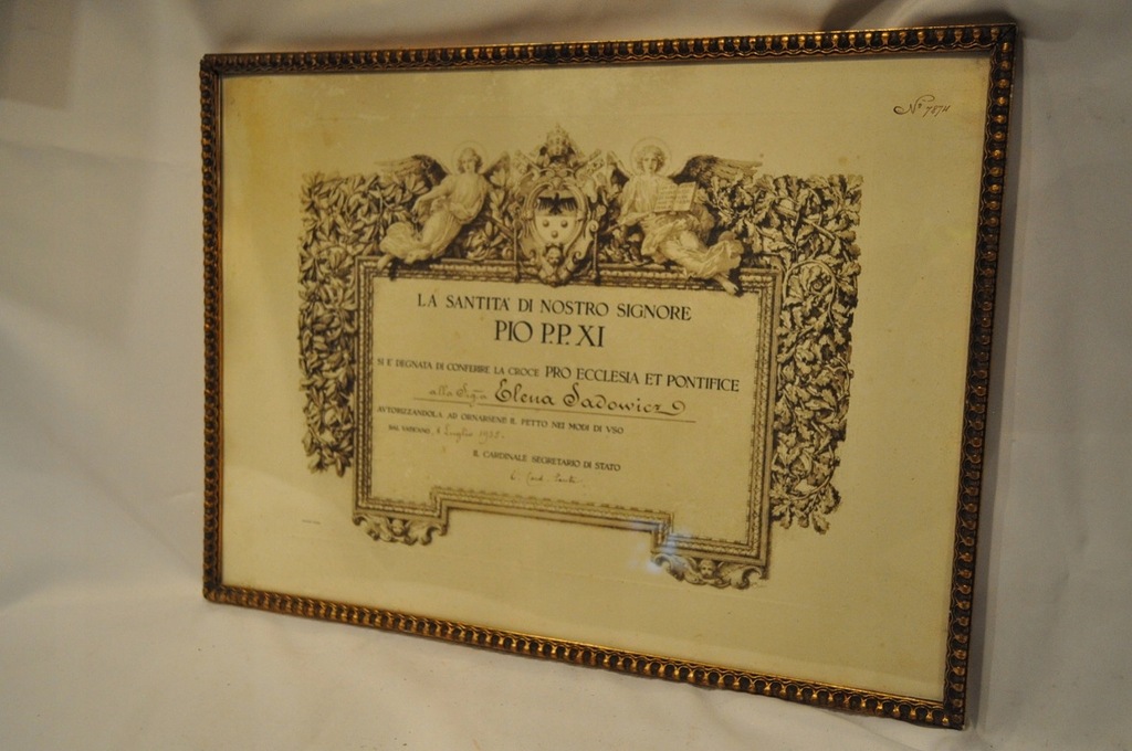 1935 PIO P.P. XI STARA NOSTRYFIKACJA PAPIESKA /33