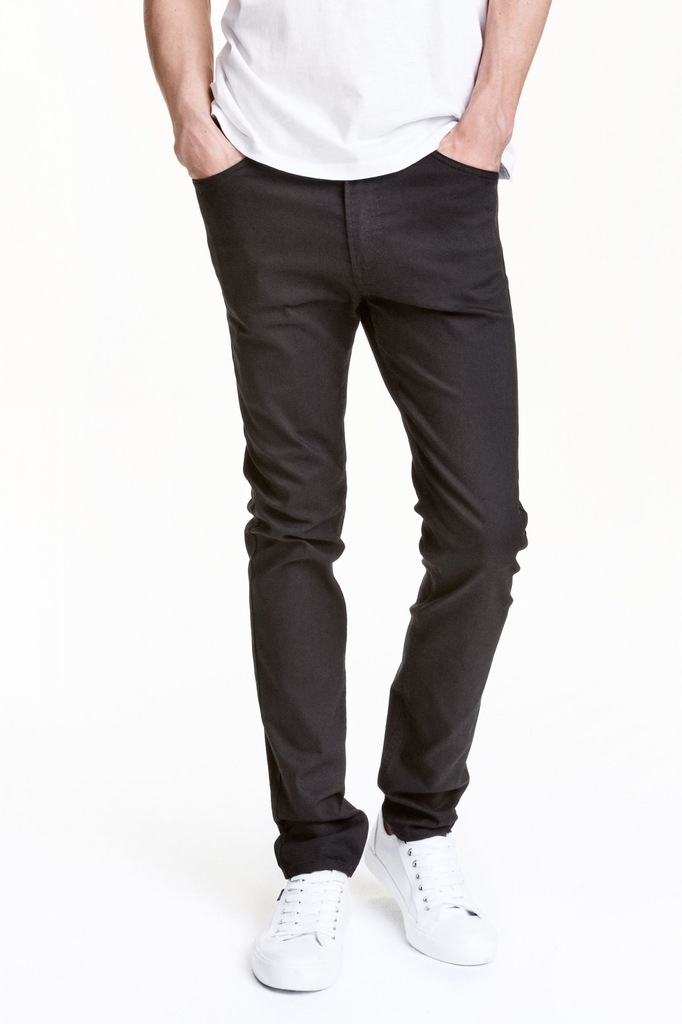H&M nowe letnie spodnie SLIM FIT czerń W32 REG