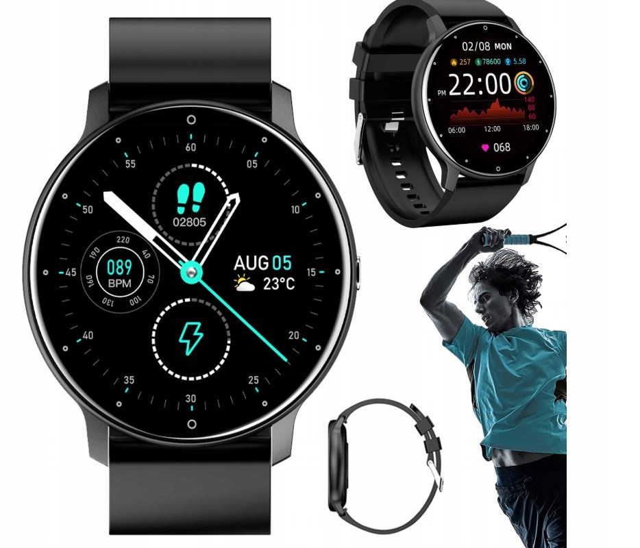 Zegarek na rękę smartwatch 8 tryb sport kroki puls foto 220mAh