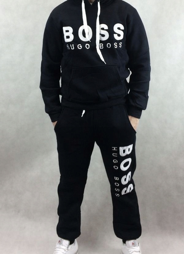 CZARNY Dres męski HUGO BOSS Bluza + spodnie roz. L