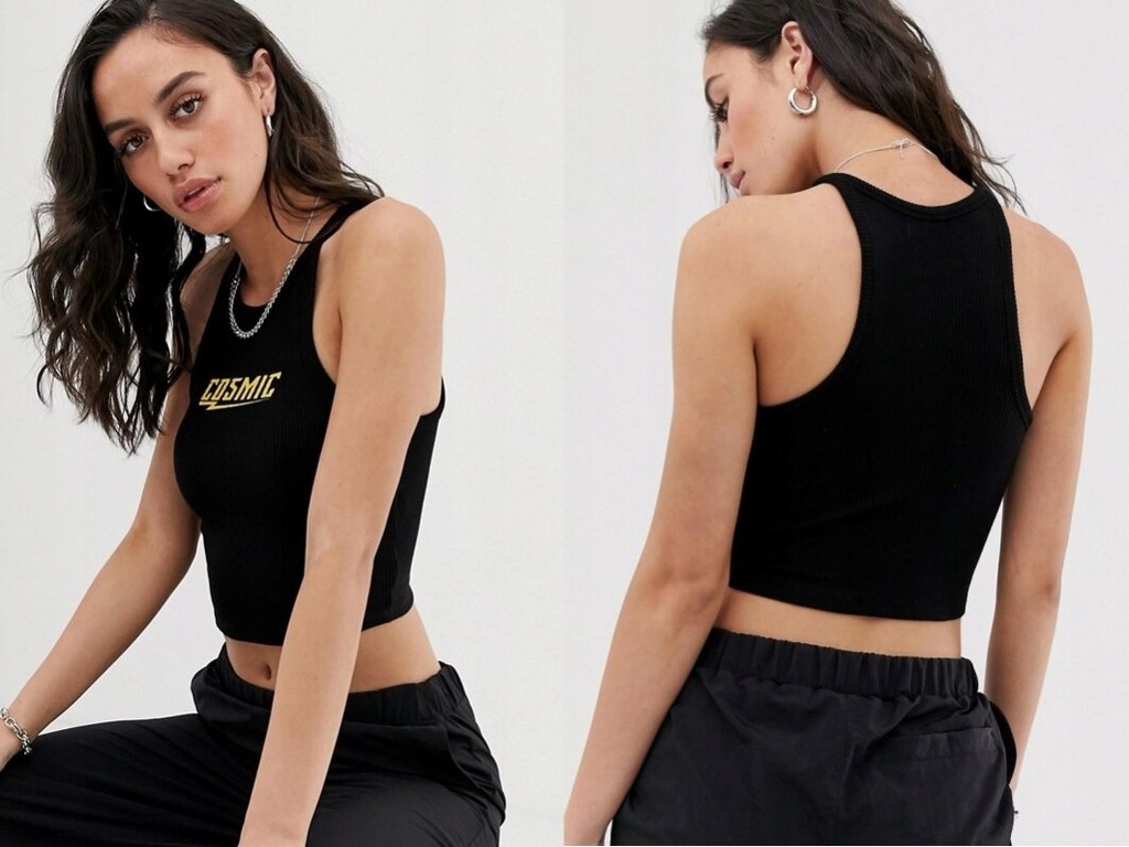 Bershka prążkowa bluzka top S/36