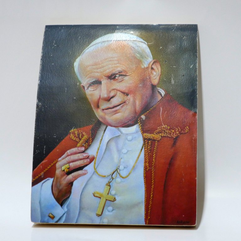 Jan Paweł II - obraz wykonany na drewnie