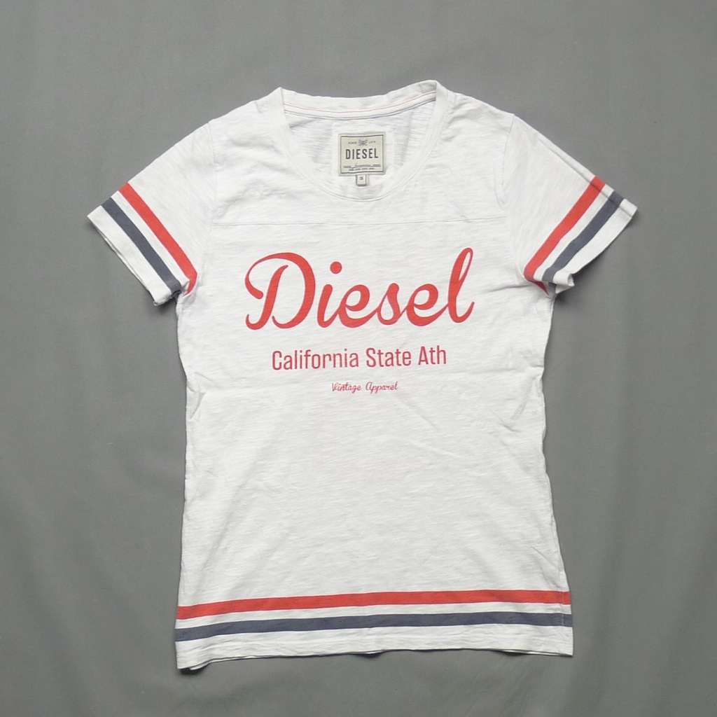DIESEL biała damska koszulka T-Shirt Tee logo S