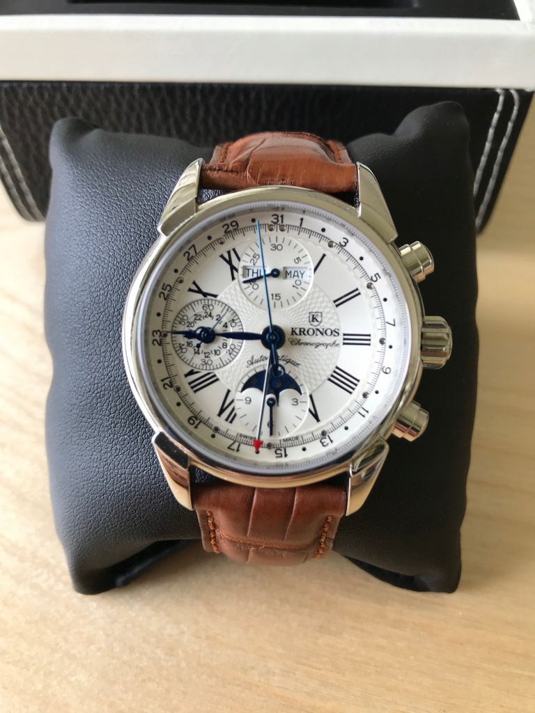Kronos automat,chronogr,fazy księż,kalend,ETA7751 8138362762