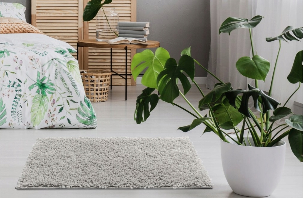 Dywan futrzany fluffy Smukee 67 x 110 cm odcienie szarości i beżu