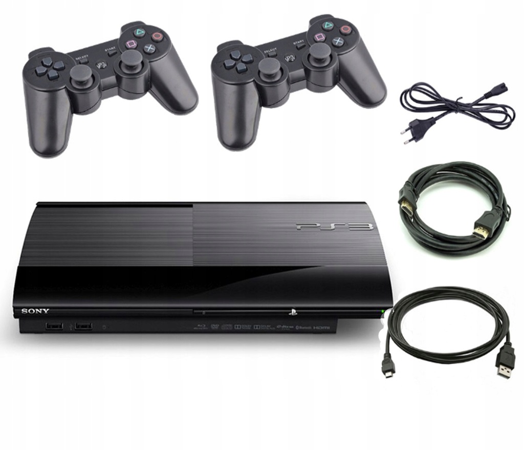 PlayStation 3 SLIM 2x Pad 120GB PS3 +Kable HDMI 7572057141