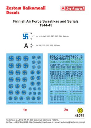 1:48 Fińskie znaki i numery 1944-45 TECHMOD 48074