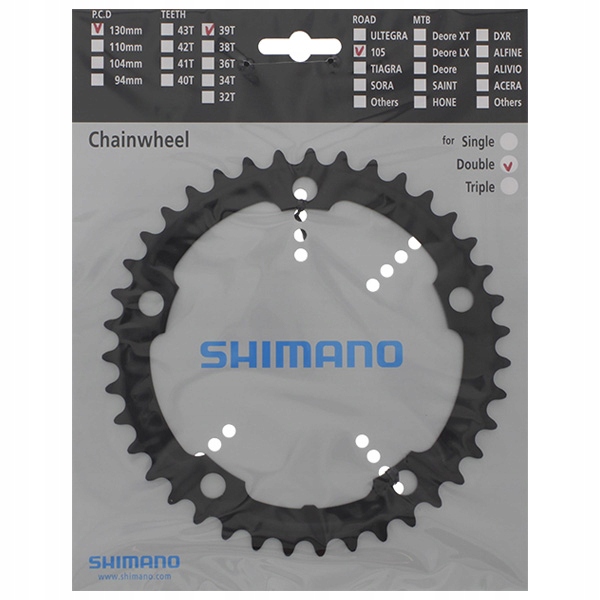 Zębatka korby SHIMANO 105 FC5700 39z, czarna