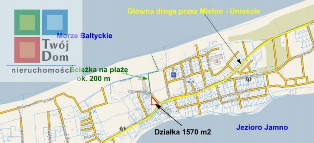 Działka, Unieście, Mielno (gm.), 1570 m²