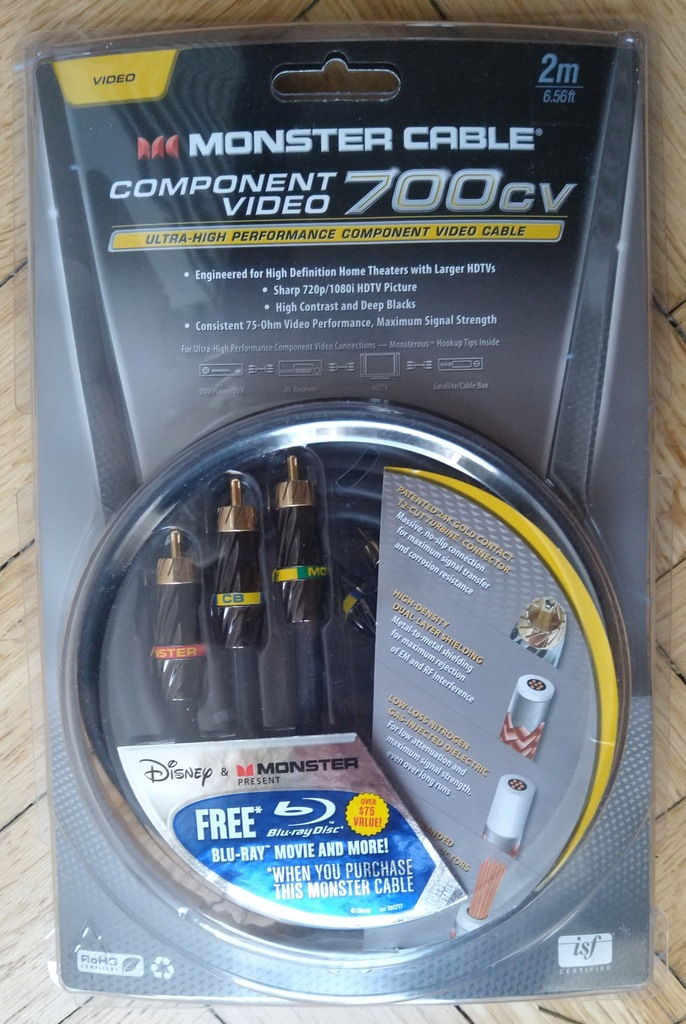 Monster Cable Component Video 700CV 75ohm kabel 10648907529