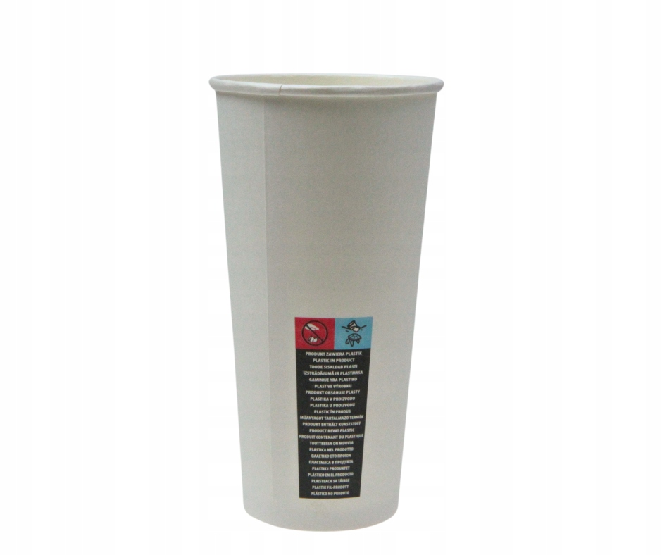 Kubki papierowe dwuwarstwowe białe do kawy herbaty 500 ml - 25 szt.