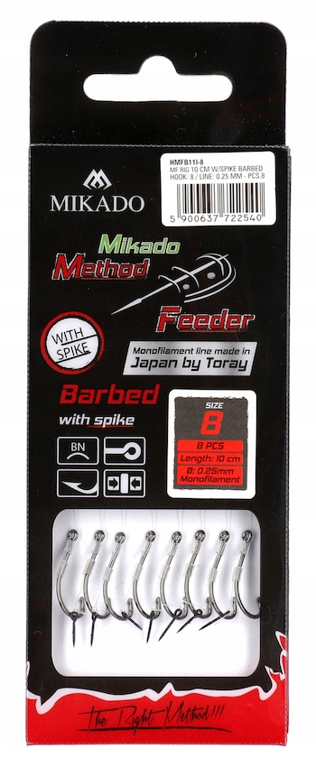 Method Feeder Rig Barbed 8XNr10/0,23mm/10cm/Trans