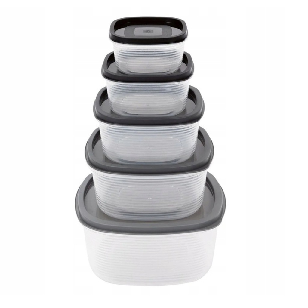 Zestaw pojemników na żywność 5 szt BPA free, mikrofala, zmywarka zamrażarka