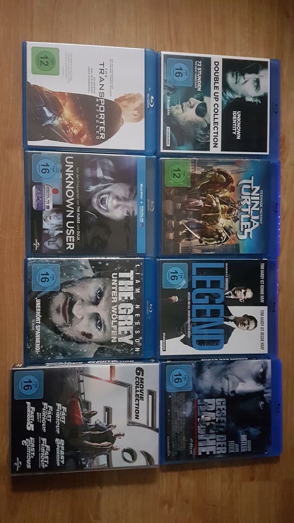 bluray 8 filmów, 6 dvd