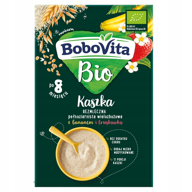 BOBOVITA Kaszka wielozbożowa banan truskawka 200g