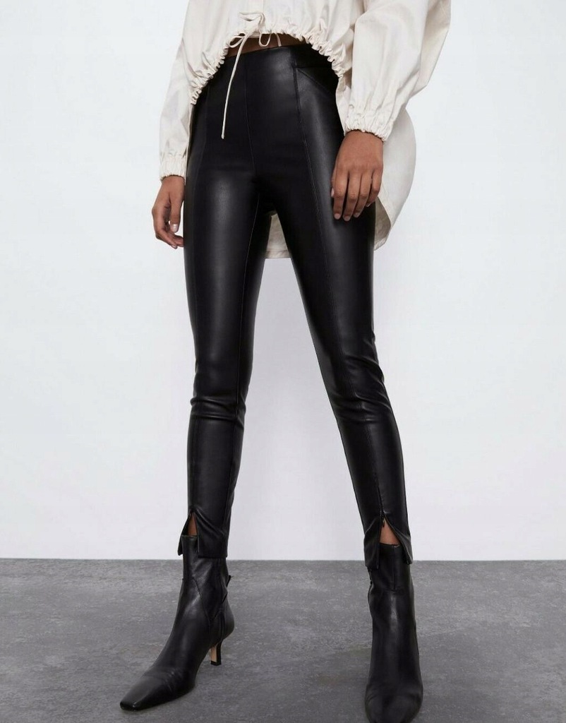 05T038 ZARA__XXZ LEGGINSY IMITACJA SKÓRY ZIP__XS