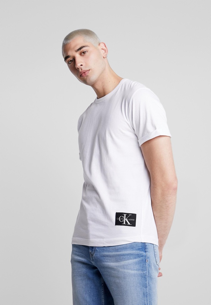 G4A201*CALVIN KLEIN BIAŁY T-SHIRT Z LOGO L J01