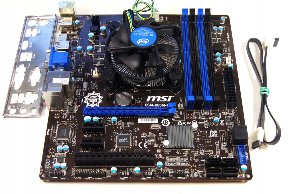 PŁYTA GŁÓWNA MSI B85M-E45 USB 4x3.0 DDR3 1150 + PROCESOR i3 + Cooler + 4Gb